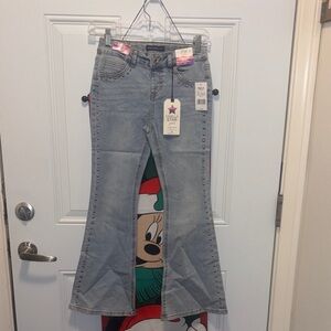 Vanilla Star Light Blue Flare Jeans with Studs